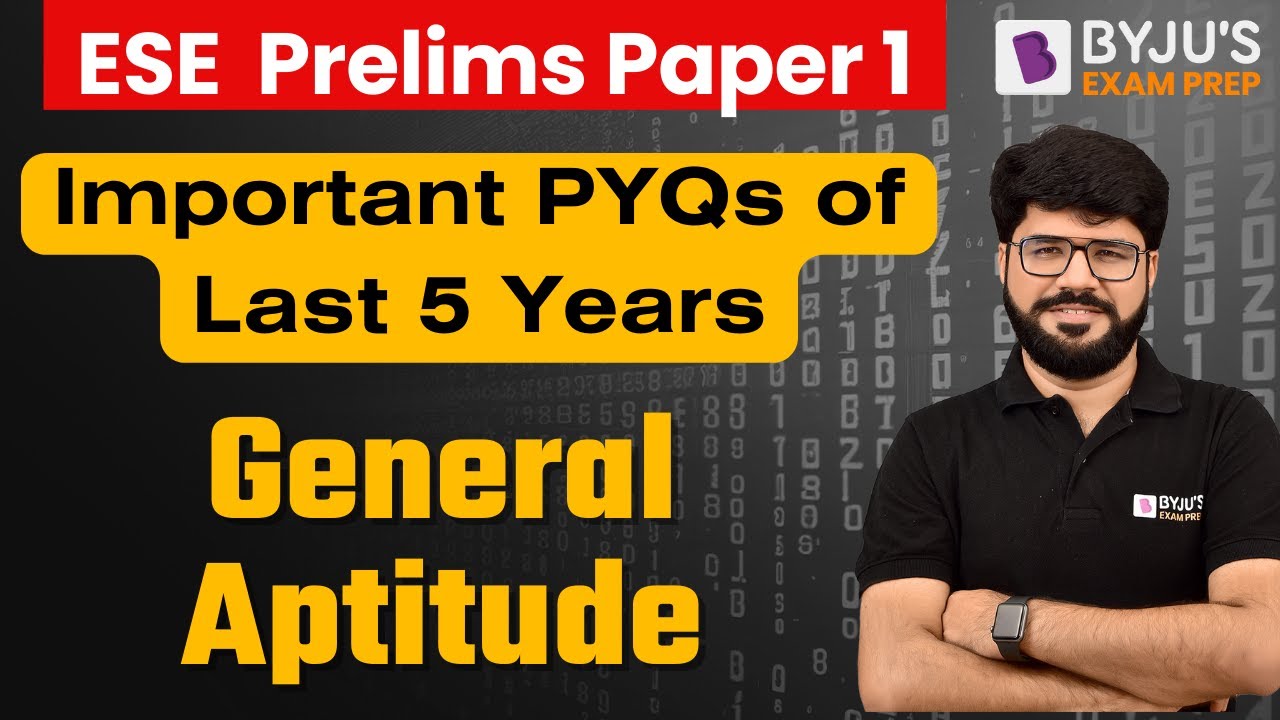 ESE Prelims 2024 General Aptitude ESE Paper 1 BYJU'S GATE YouTube