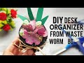 Diy beautiful desk organizer planter from waste !!  #crafts
