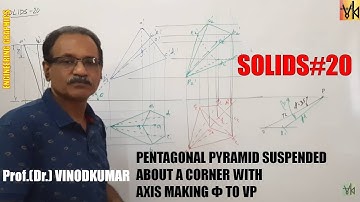 Projection of Solids -20, Suspended pyramid by Prof. Vinodkumar