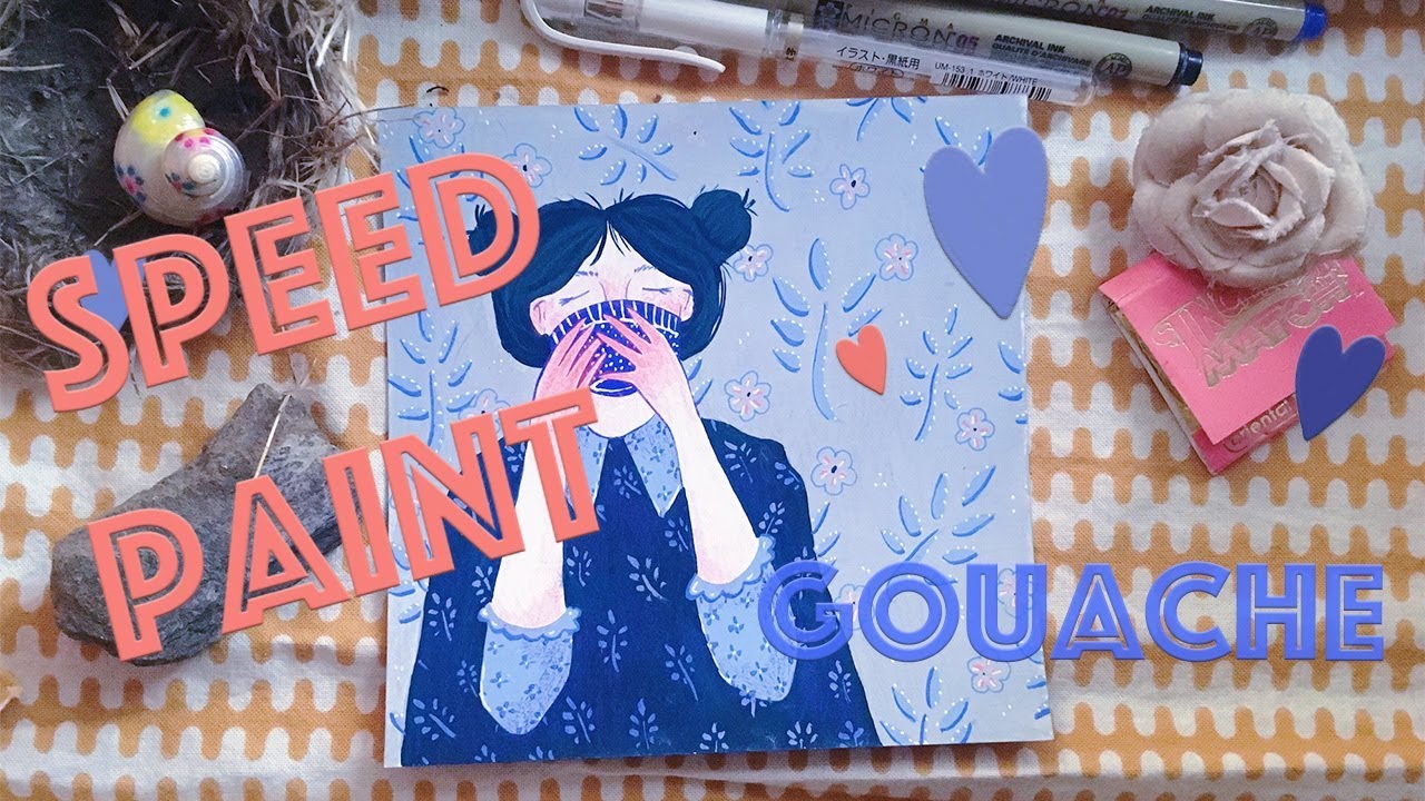 Gouache Painting Speedpaint -- Savor the Soup Slurp [mini vlog]