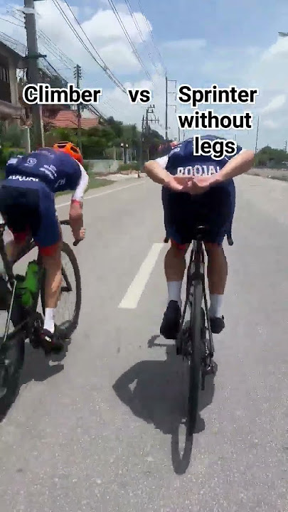 Climber vs. Sprinter without hands! Who will win? #procycling #bike #cyclist #climber #sprinter