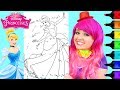 Coloring Cinderella Disney Princess Sparkle Coloring Page Prismacolor Markers | KiMMi THE CLOWN