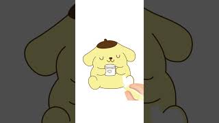 Draw Cute Pompompurin #shorts  #cute #drawing #easy #stepbystep