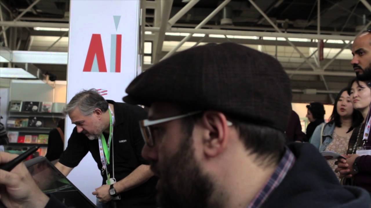 AI -- Riccardo Guasco performance on Wacom Cintiq 24HD Touch --Bologna Children's Book Fair 2014