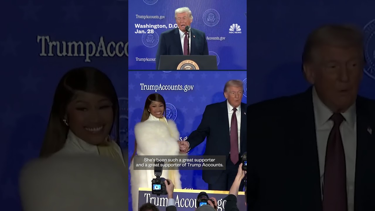 Trump brings Nicki Minaj onstage at an event on investment accounts for children