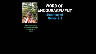 WORD of Encouragement from.Genesis chapter 1