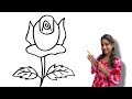 How to draw rose 🌹 