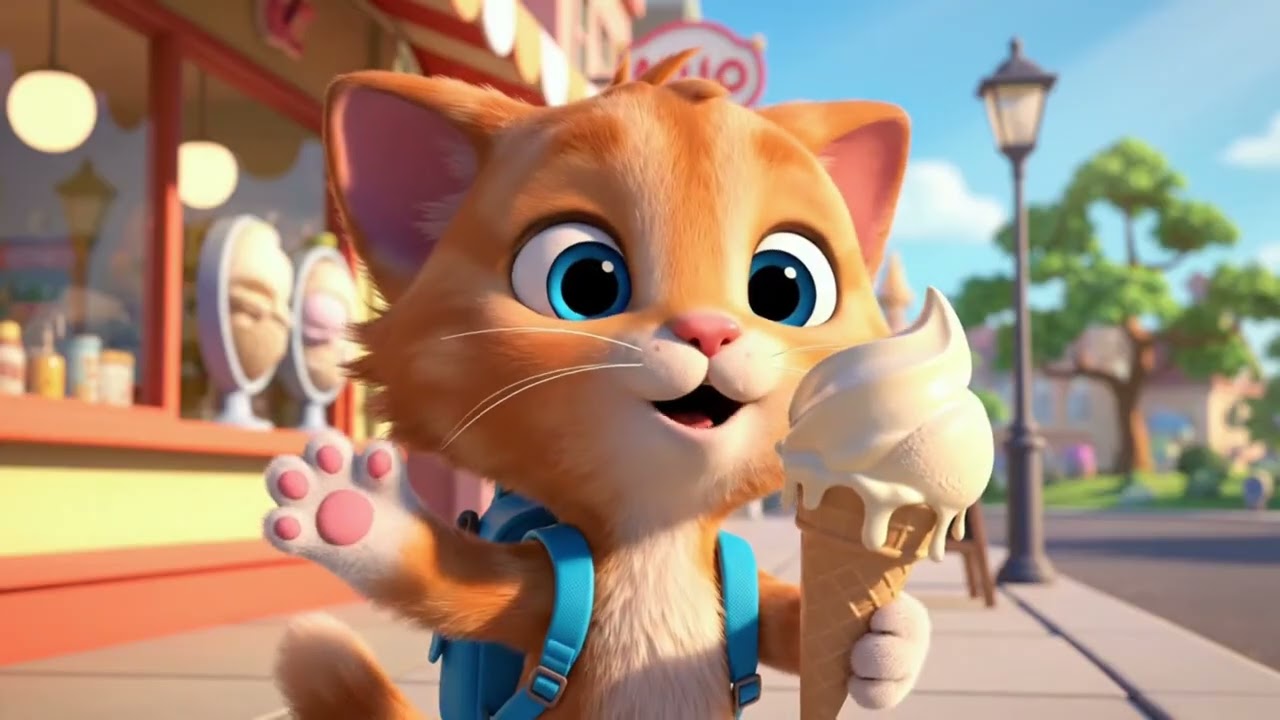 AI Animated Cat Story: The Ice Cream Mishap That Made Everyone Smile