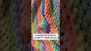 K!LL your stash with these 5 busty blankets! full deets in vid #crochet #stashbusting #scrapbusting