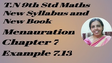 T.N. 9th Std Maths  Example 7.13 | Mensuration