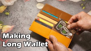 93 Making Leather longwallet / 가죽 장지갑 만들기 / Free Pattern