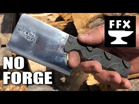 Make a Cleaver Knife with no forging or heat treating from a Lawnmower Blade