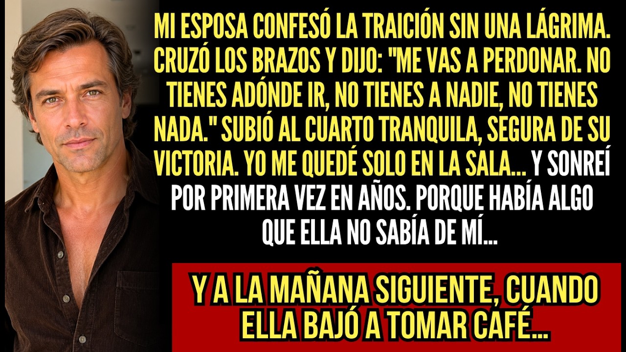 Mi esposa me confesó su infidelidad sin una lágrima, cruzó los brazos y me dijo: "Me vas a perdonar, no tienes a dónde ir, no tienes a nadie, no tienes nada". Esa noche, mientras ella dormía...