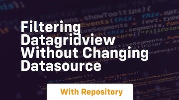 filtering datagridview without changing datasource