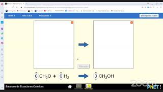 Balanceo de ecuaciones químicas con simulador Phet screenshot 1