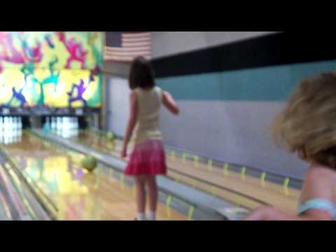 Patty and Katie bowling at Victoria's birthday par...