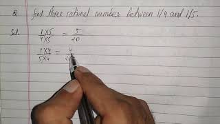 Find three rational number between 1/4 and 1/5
