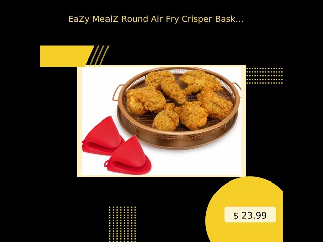 EaZy MealZ Round Air Fry Crisper Basket & 12-inch Pizza Pan Set