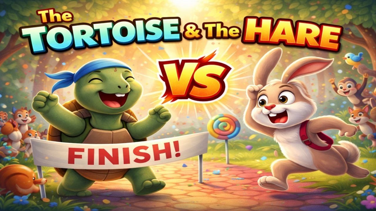 The Tortoise and the Hare | Moral Story for Kids | Bedtime Story ...