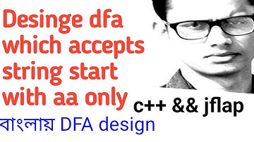 Design dfa which accepts string start with aa only with c++ && jflap implent also