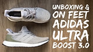 Adidas Ultra Boost 3.0 'Pearl grey/ Trace Cargo ' | UNBOXING & ON FEET | fashion shoes | 2017 | HD