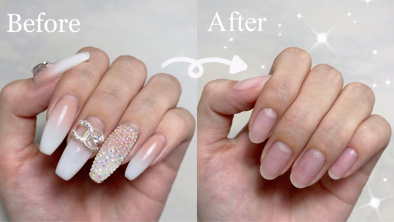 【self nail】チップで長さ出しした爪のオフのやり方💅🏻팁연장 제거방법/셀프네일