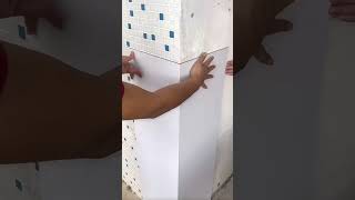 Corner Tile Measuring Process #shorts #tiling #construction