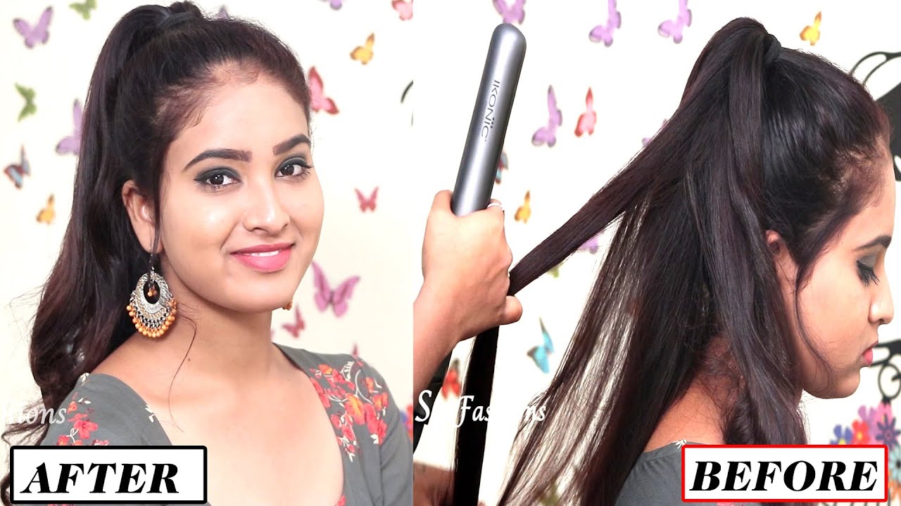 cute hairstyle for open hair | hair style girl | easy hairstyle ...