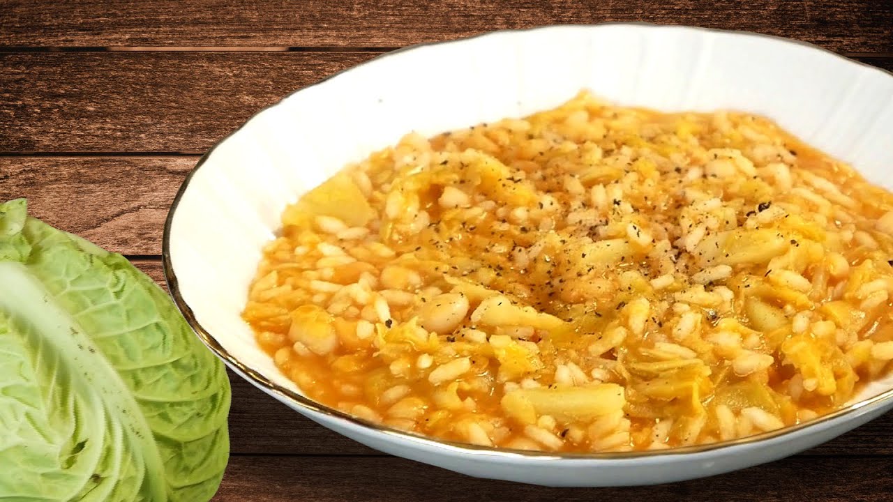 Il Mondo di Antonietta Polcaro - Minestra di riso con verza e fagioli.