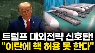 트럼프 대외전략 신호탄! "이란에 핵 허용 못 한다"