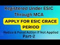Apply for ESIC Grace Period II Part-2 II