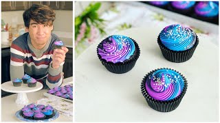 How to Make GALAXY CUPCAKES