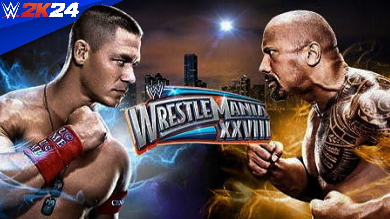 WWE 2K24 - JOHN CENA vs THE ROCK - WrestleMania 28 - 60 FPS. - YouTube