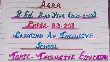 B.Ed 203-Creating an inclusive school practical file