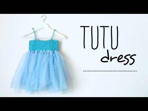 How to make a TUTU dress with CROCHET TOP (all sizes, no sew tutu) ♥ CROCHET LOVERS
