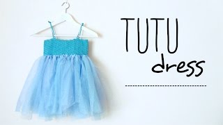 How to make a TUTU dress with CROCHET TOP (all sizes, no sew tutu) ♥ CROCHET LOVERS