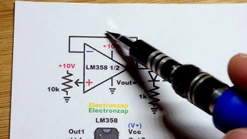 Operational amplifier voltage follower using LM358 op amp trimpot learning electronics lesson 0022