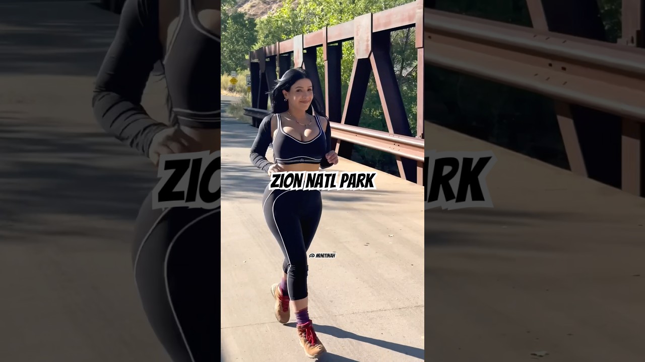 Running at Zion early mornin #zionnationalpark #workout #dodgers #foryou #viralshorts
