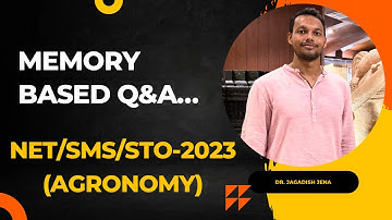 Memory based self-analysis of NET/SMS/STO-2023 Agronomy Question paper #icarnetagronomy