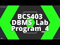 BCS403 DBMS Lab 4: Create a row level trigger INSERT, UPDATE, DELETE Operations on CUSTOMERS Table