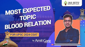 Most Expected Topic Blood Relation for UPSC 2024 CSAT by Amit Sir #upsccsat #iassetu #csat2024