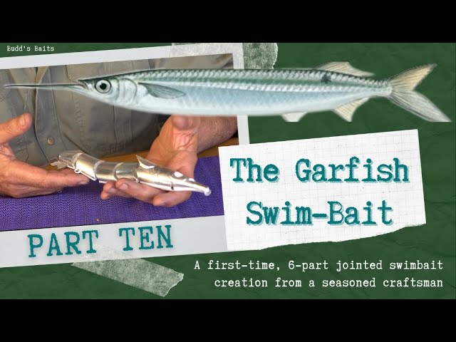 Garfish Swim-Bait Handmade Lure Part 10 - Hand Foiling and Titillating  Detail before First Painting 