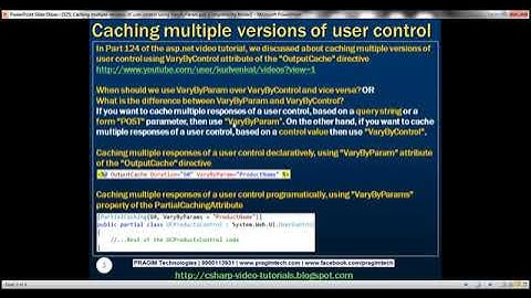 125 Caching multiple versions of user control using VaryByParam Part 125