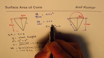 Surface Area of a Cone with and without ice cream