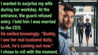 I Surprised My CEO Wife at Work. The Guard Said, “Her REAL Husband’s Coming Now.” I Played Along....