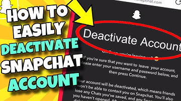 How to DEACTIVATE Snapchat Account Temporarily 2024/2025