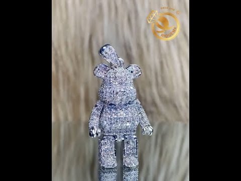Video Mặt dây chuyền VÀNG TRẮNG 750 hình gấu đính 150 viên... - youtube