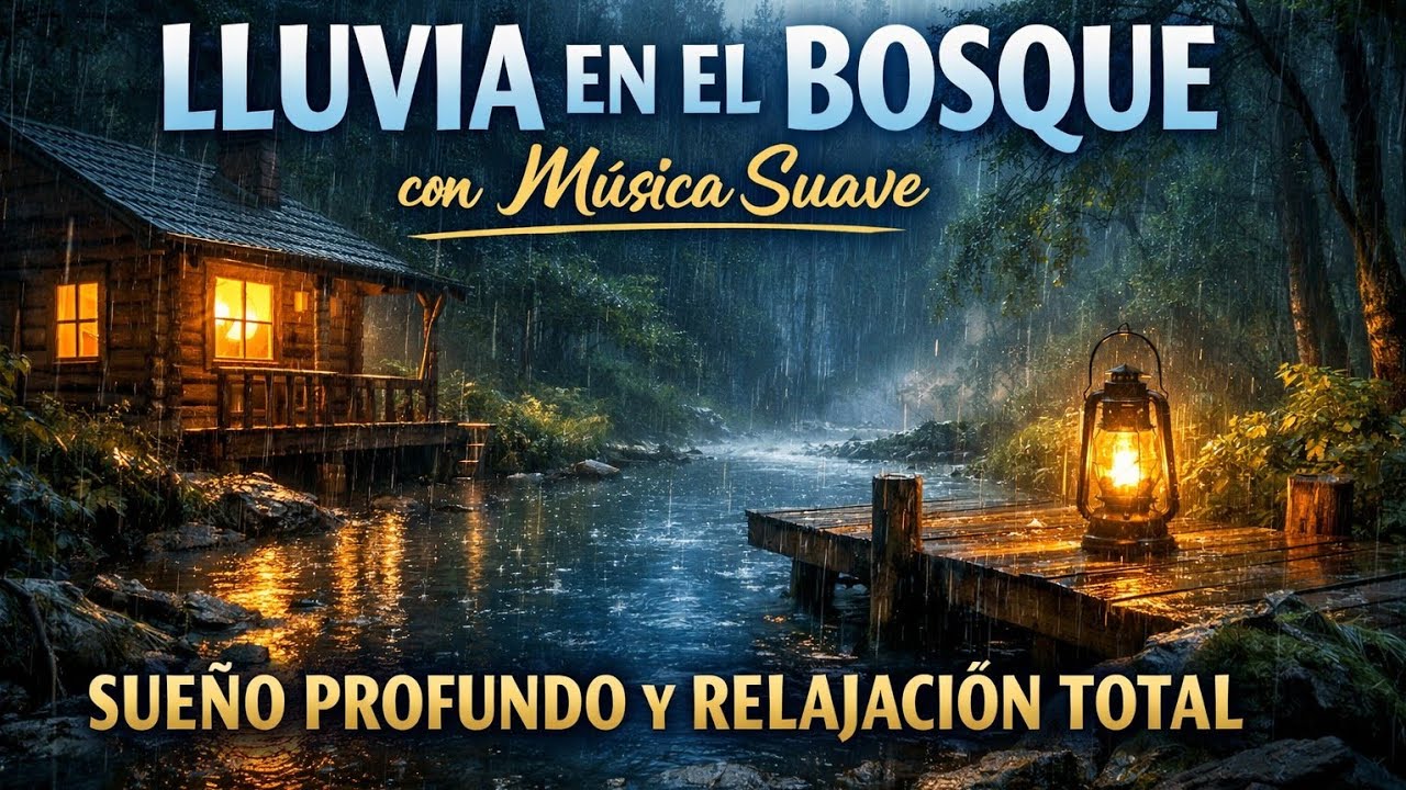 🔴 LIVE 24/7 🌧️ Lluvia en el Bosque con Música Suave | Sueño Profundo y Relajación Total