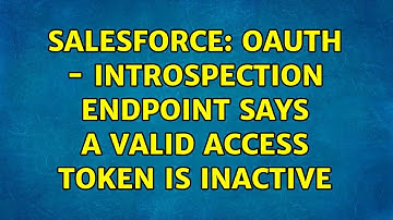 Salesforce: oAuth - Introspection endpoint says a valid access token is inactive (2 Solutions!!)