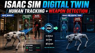 Isaac Sim Digital Twin Synchronization with Human Tracking and Weapon Detection | Unitree Go2 ROS2